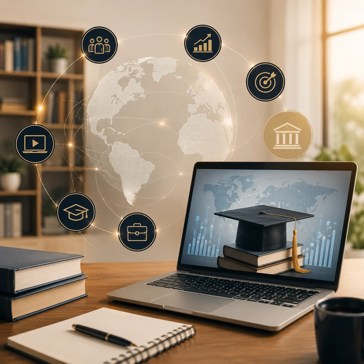 Working professional studying online
